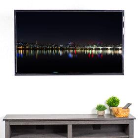 Black low-profile finish blends with most monitors for a neat look