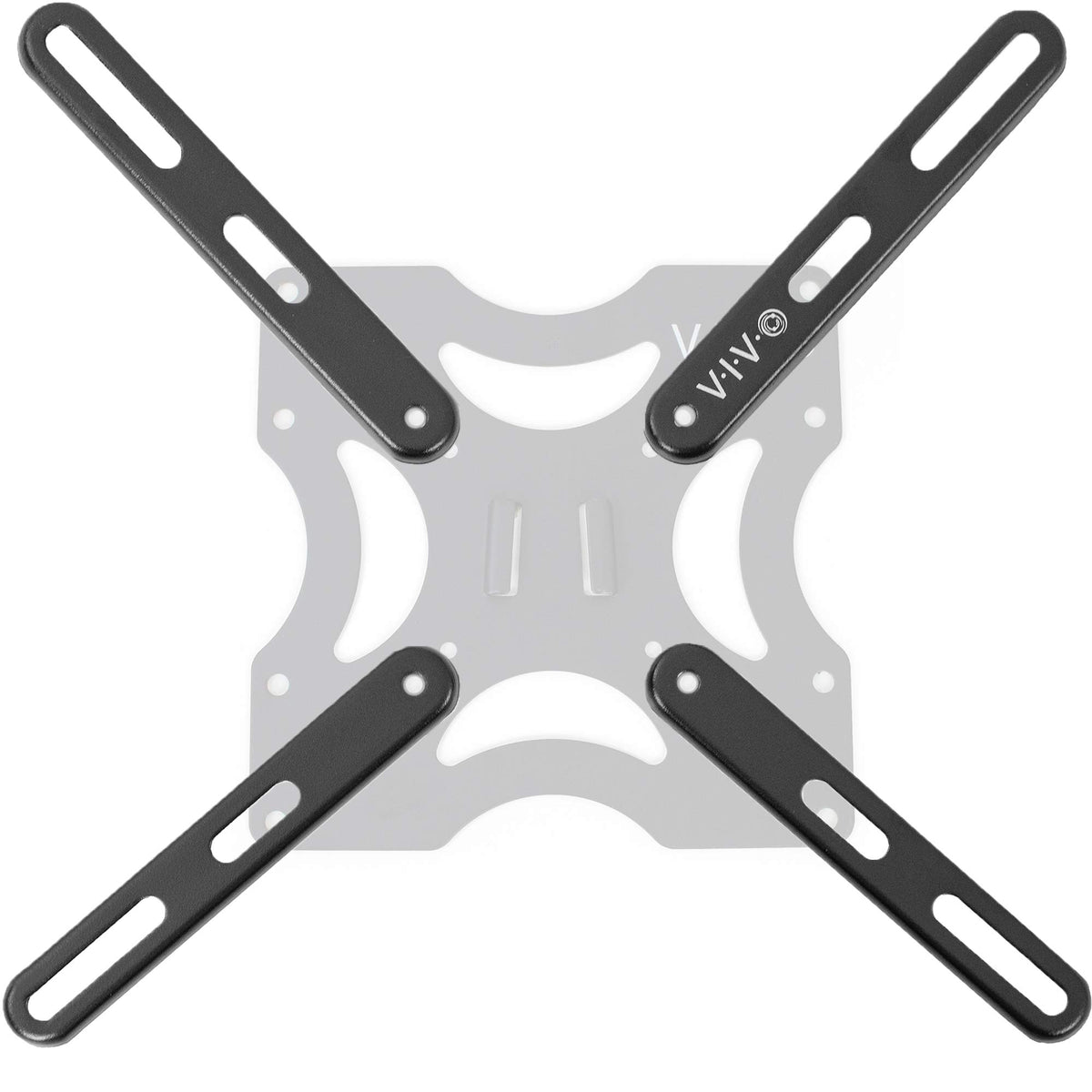 VIVO steel VESA extension brackets installation view for quick compatibility with mixed mounts.