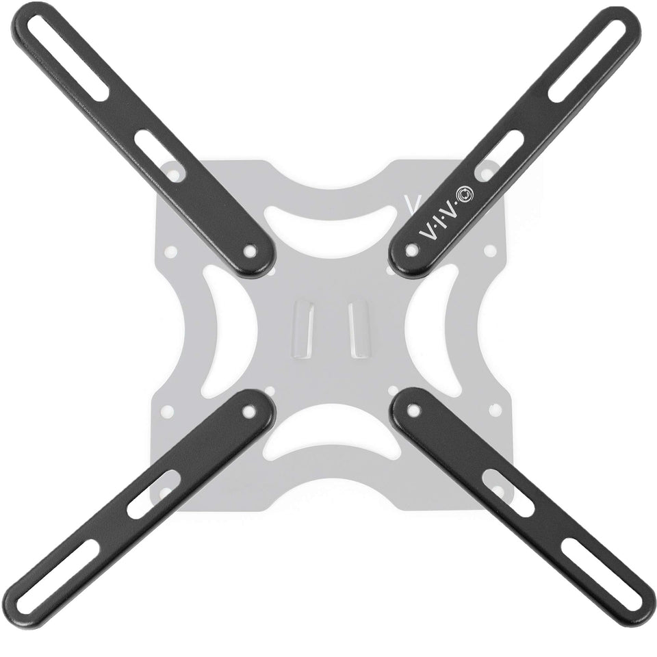 VIVO steel VESA extension brackets installation view for quick compatibility with mixed mounts.