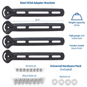 VIVO steel VESA bracket close-up showing sturdy construction for long-term durability