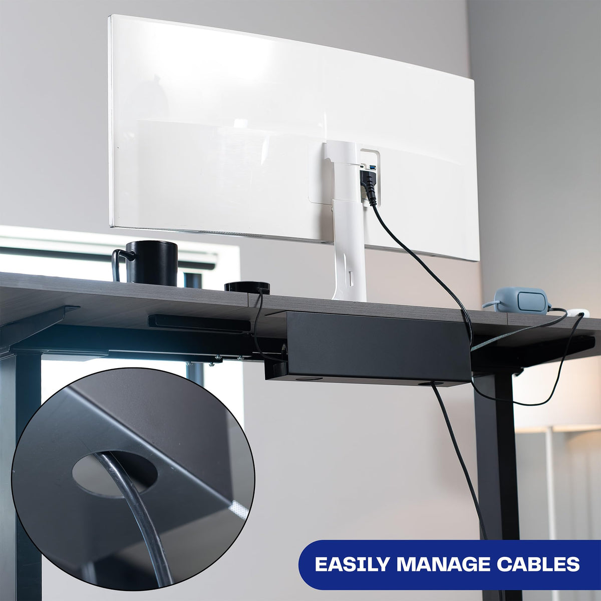 VIVO sturdy 11-lb support keeps heavy cables stable.