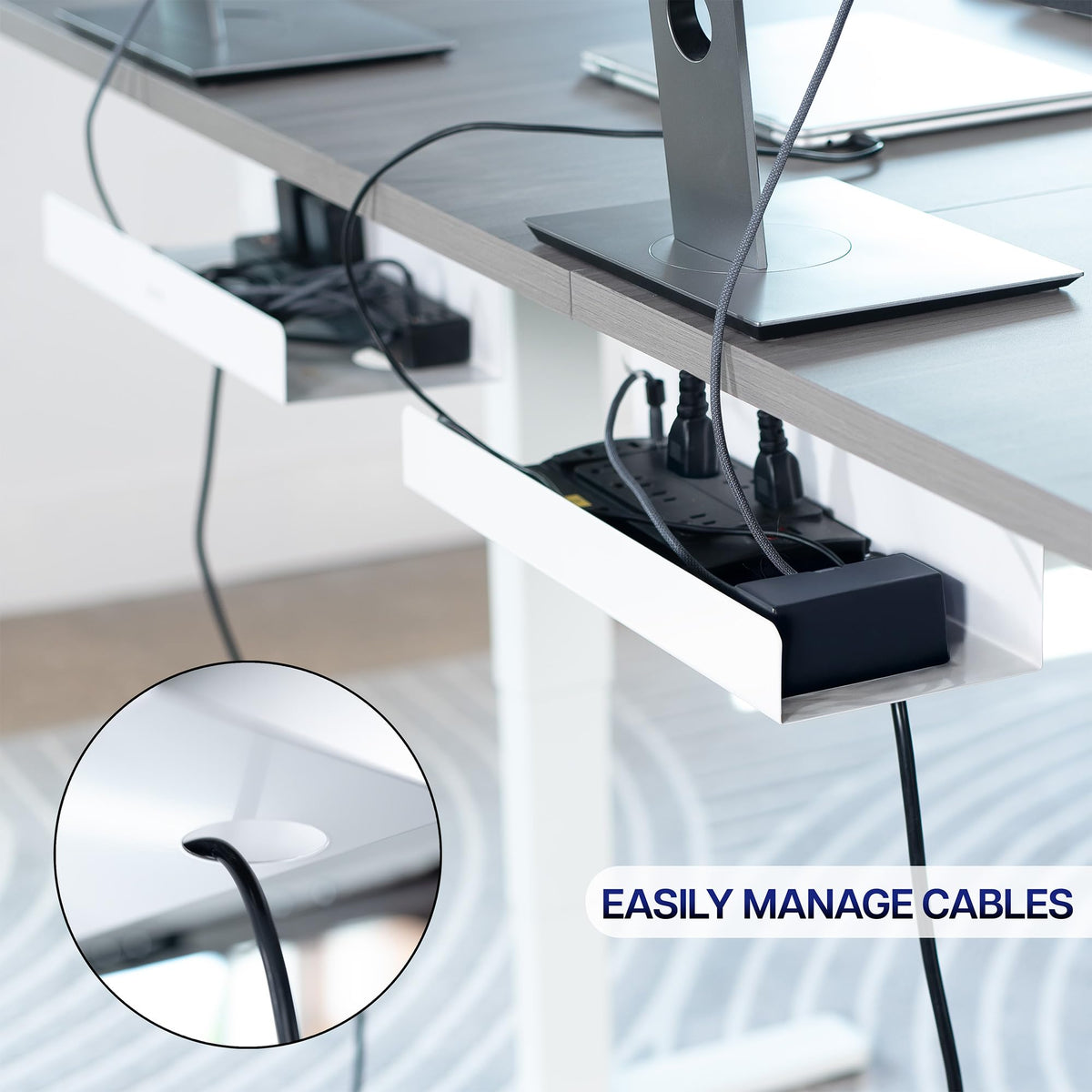 VIVO tray accessible front opening allows easy plugging and airflow