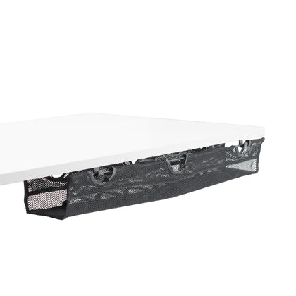 VIVO front view of under-desk mesh keeping cords tidy and safe