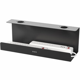VIVO front view of tray showing concealed cords and tidy desk benefit