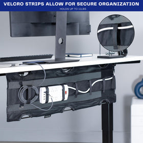 VIVO Velcro straps securing a power strip to prevent movement