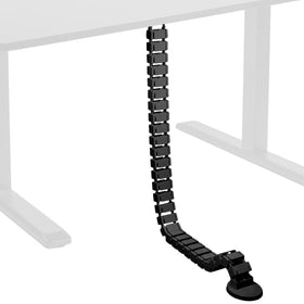 VIVO Vertebrae cable management back view keeps cords tidy behind the desk