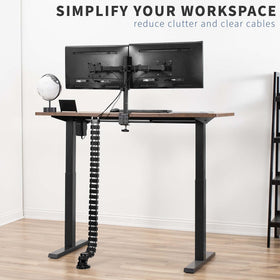 VIVO Vertebrae attaches behind the desk for ergonomic cable management