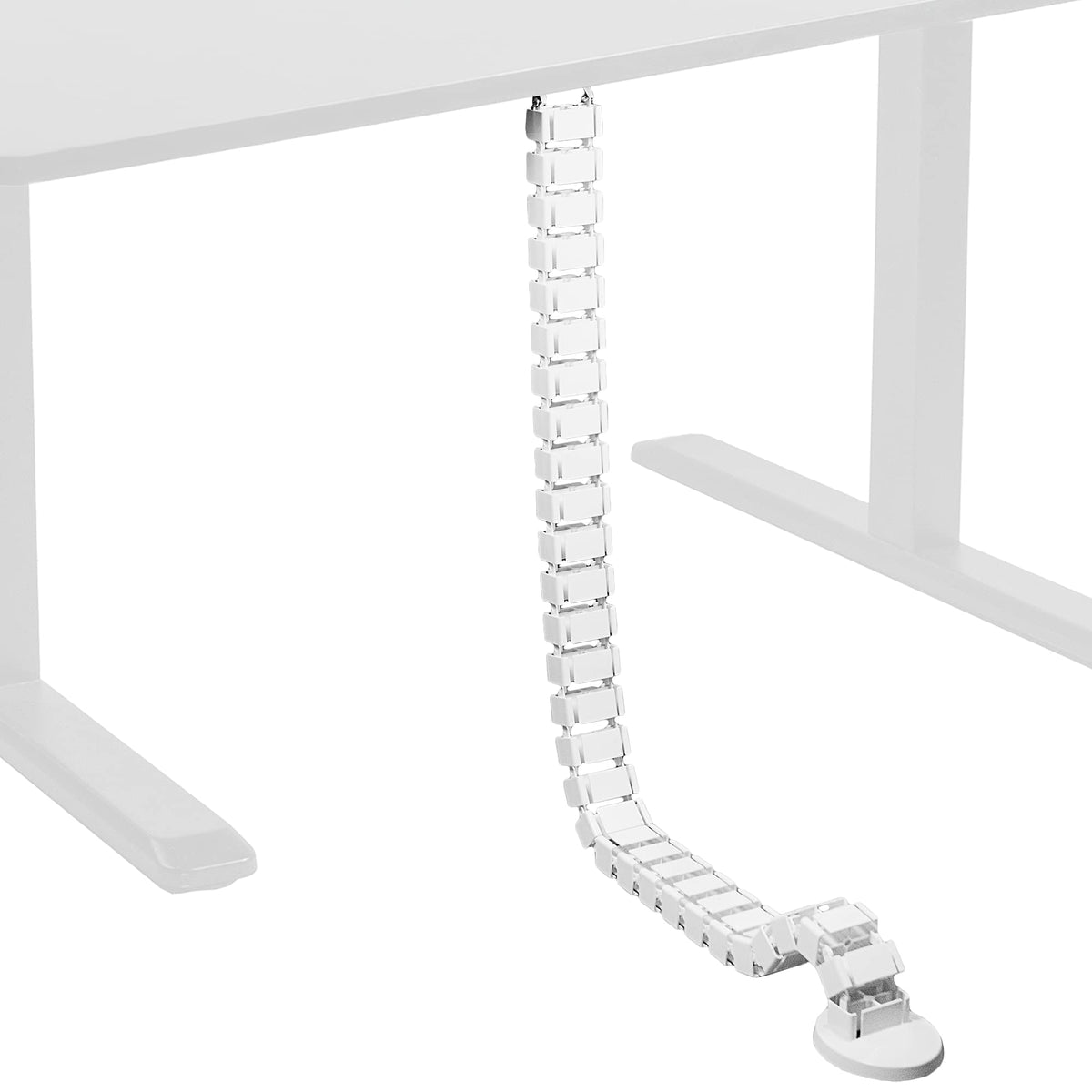 VIVO vertebrae front view showing organized cord path and clean desk