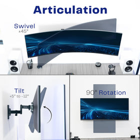 VIVO swivel action in a living room, enabling wide-angle repositioning for shared viewing