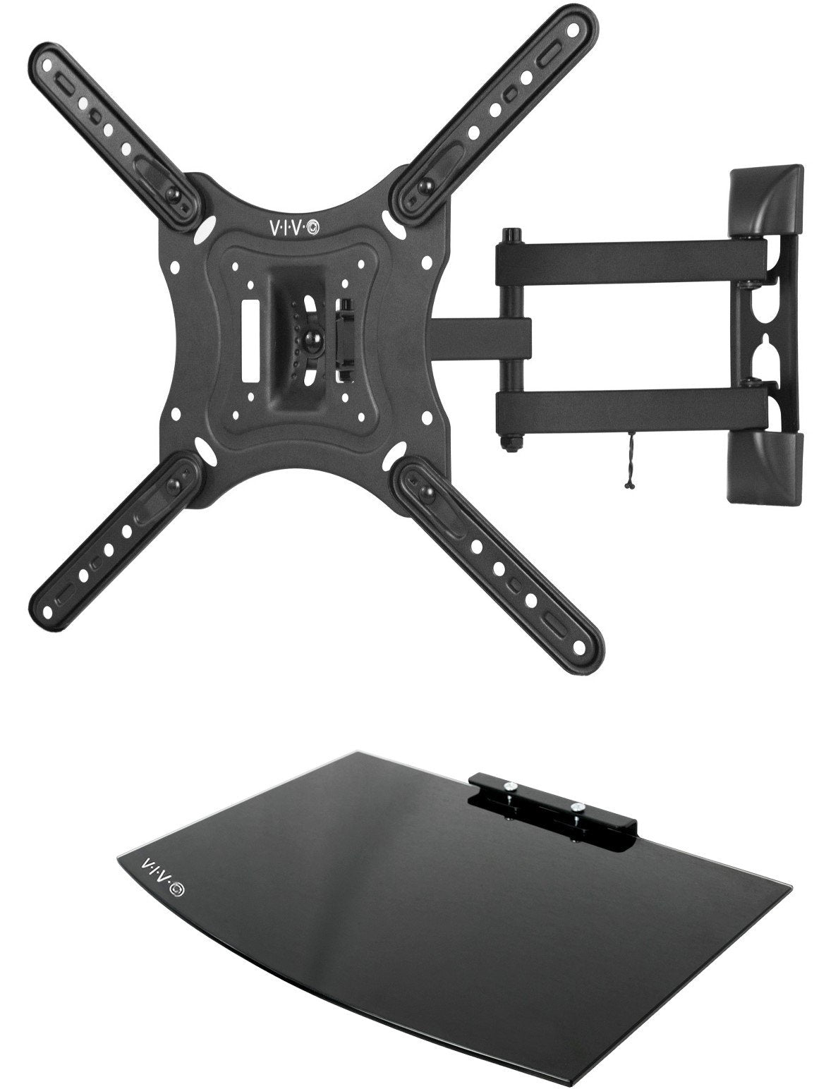 VIVO front view mounted TV showing sleek wall profile and tidy setup benefit