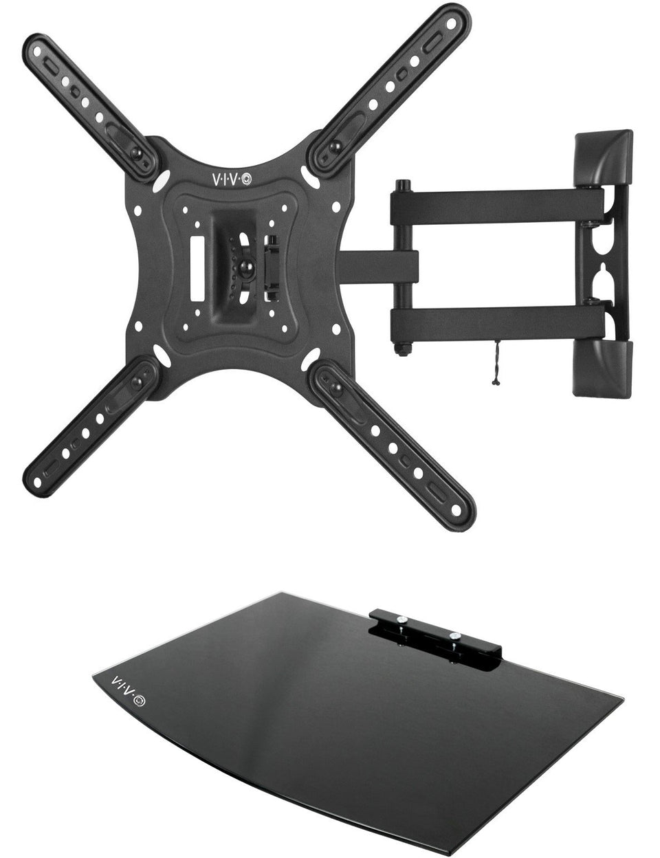 VIVO front view mounted TV showing sleek wall profile and tidy setup benefit