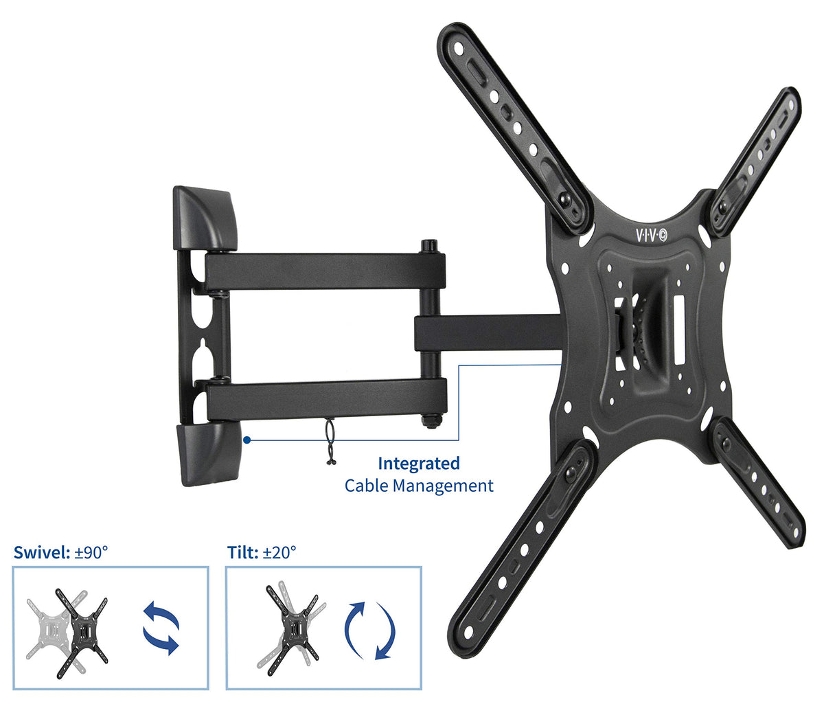 VIVO tilt mechanism close-up showing adjustable angle for glare reduction benefit