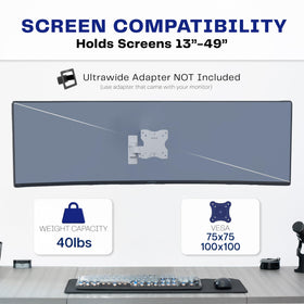 VIVO wall mount with integrated cable management for a tidy look.