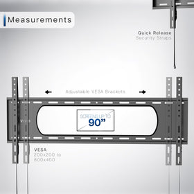 Slim profile positions screen 1.1 inches from the wall with VIVO.