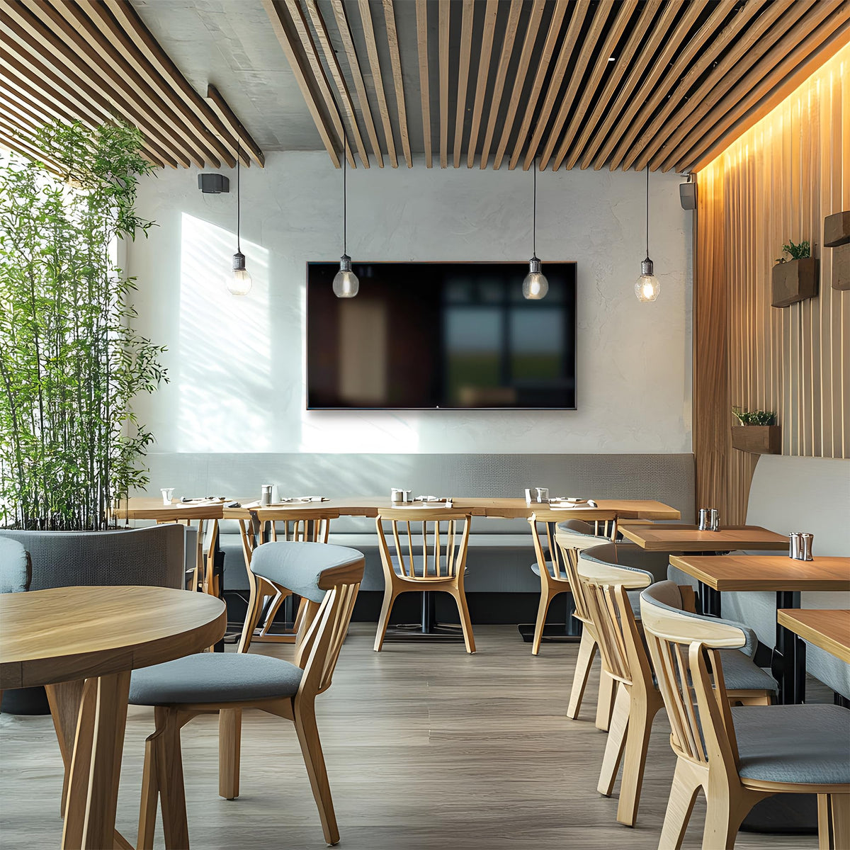 Sturdy steel construction ensures reliable support for large televisions.