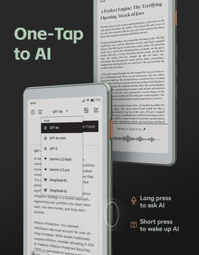 AI button on VIWOODS AiPaper Reader C provides quick access to assistance
