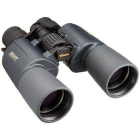 Vixen Ascot 8-32x50 CF binoculars side profile, ergonomic grip for outdoors.
