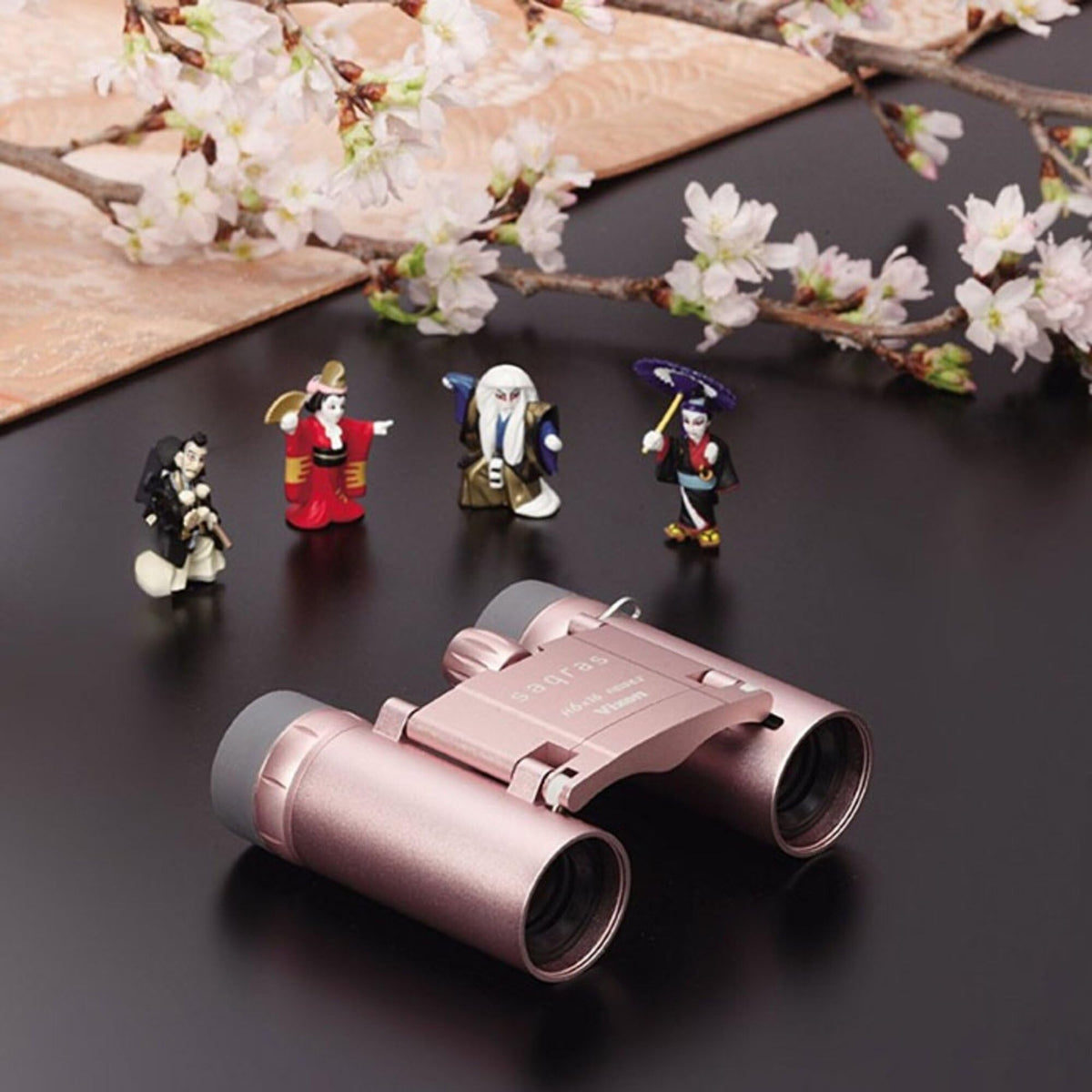 Vixen Optics Opera Glass pink in-use view demonstrating close focus at performances
