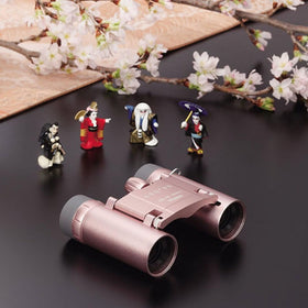 Vixen Optics Opera Glass pink in-use view demonstrating close focus at performances