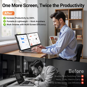 Vixtan plug-and-play dual-monitor setup via USB-C or HDMI