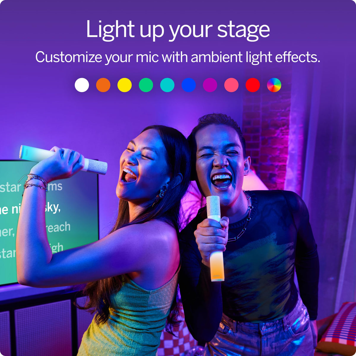 VIZIO MicMe 9 LED colors customize mic lighting for mood.