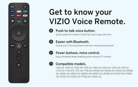 VIZIO XRT260 remote featuring one touch app buttons for instant streaming.