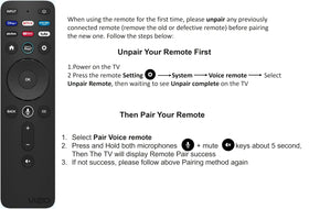 VIZIO XRT260 SmartCast compatible remote for voice control of TV and apps.