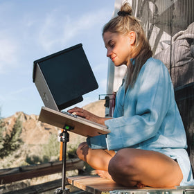 The Outdoor Workplace VIZOR folded in travel bag for compact portability benefit