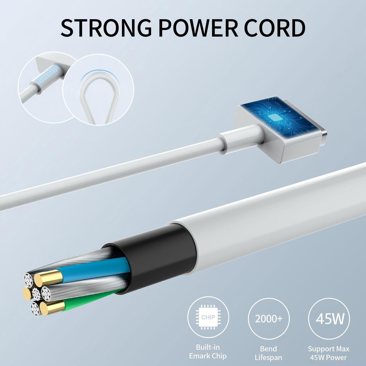6-foot DC power cable for flexible positioning