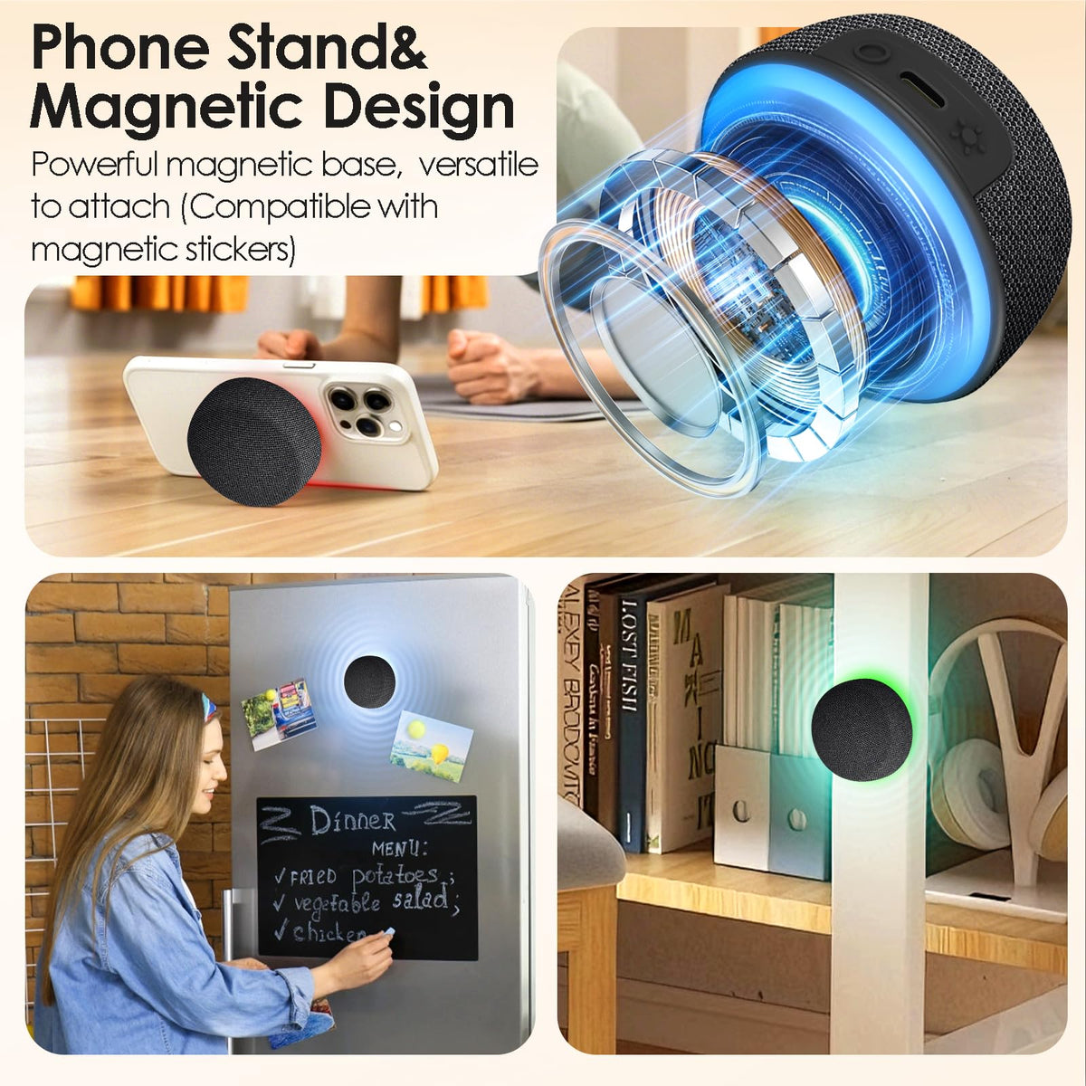 VkingMoR phone stand detail showing upright device support and convenient viewing