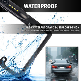 VKQTS IP68 waterproof license camera withstands rain and dust for reliable rear view.