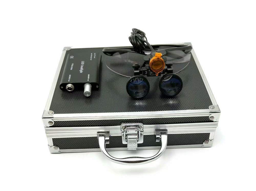 VKWE front view of binocular loupes showing frame and optics for precise work