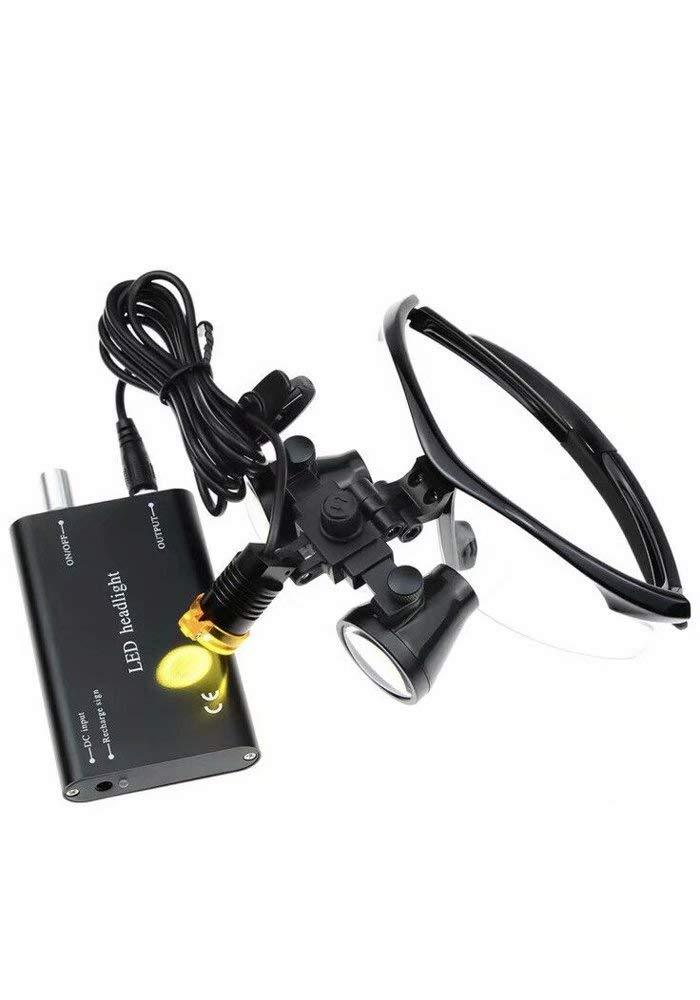 VKWE LED headlamp illuminated showing bright concentrated light for visibility