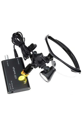 VKWE LED headlamp illuminated showing bright concentrated light for visibility