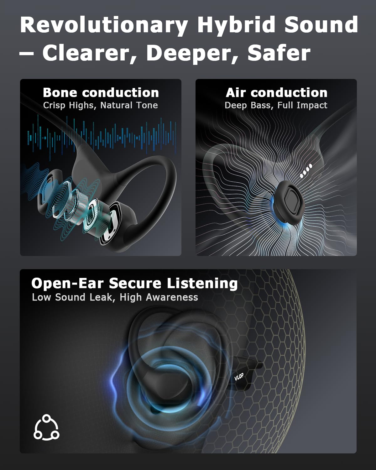 VLOP IP68 waterproof headphones keep music through sweat and immersion.