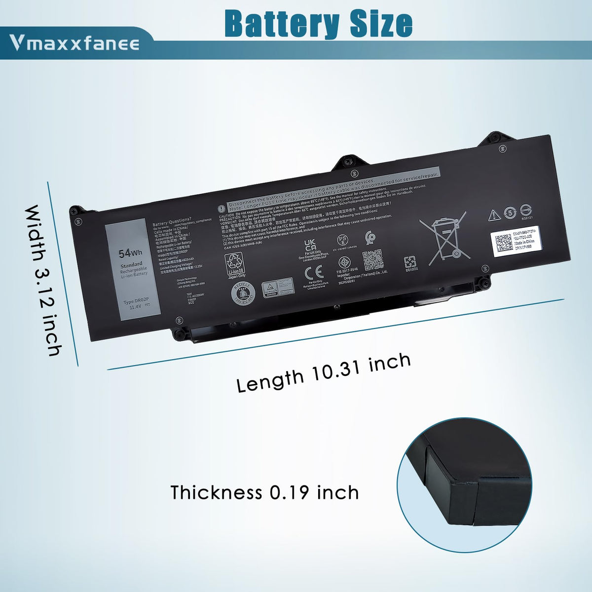 Vmaxxfanee next to ruler showing exact size for fitment benefit