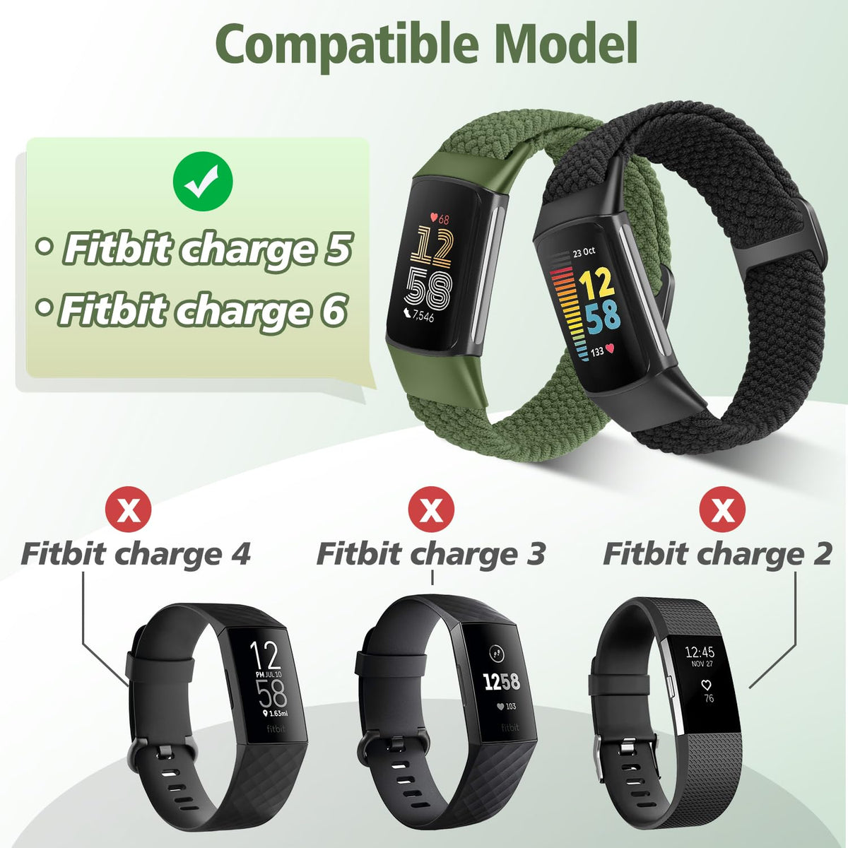 VNDAPT adjustable buckle band for Fitbit Charge 5 supports wrist sizes 150–250mm