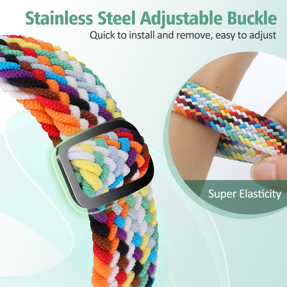 Wrist with VNDAPT Charge 5/6 band demonstrating adjustable loop