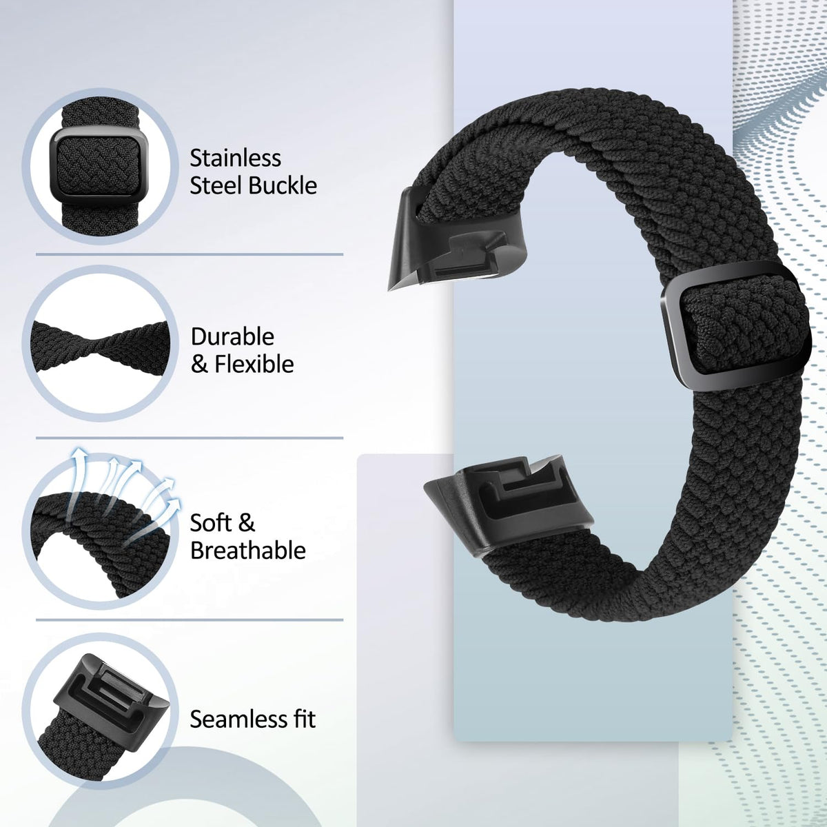 VNDAPT breathable nylon band for Fitbit Charge 6 keeps skin cool during workouts