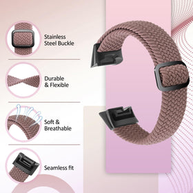 VNDAPT breathable nylon weave band in multiple colors for Fitbit Charge 5/6.