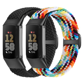 VNDAPT elastic braided band for Fitbit Charge 5 with durable buckle.