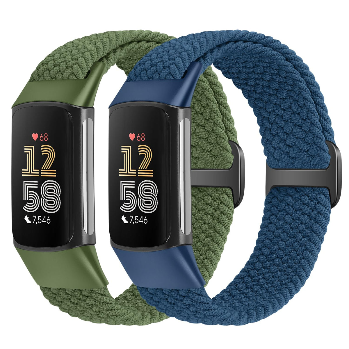 VNDAPT elastic braided band closeup showing breathable nylon weave for Fitbit Charge 5