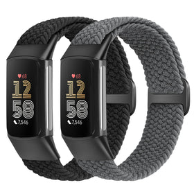 VNDAPT elastic braided band on Fitbit Charge 5 promotes breathable daily wear