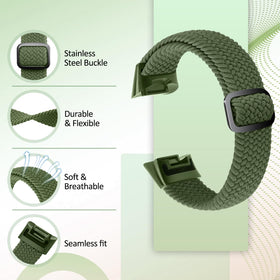 VNDAPT elastic braided band on wrist demonstrates adjustable buckle for comfortable fit