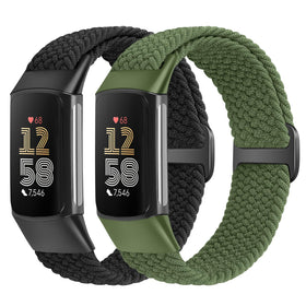 VNDAPT elastic braided band for Fitbit Charge 6 offering breathable comfort and easy wear