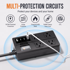 VNJ 10ft heavy-duty cord laid out showing reach and flexible durability