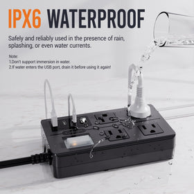 VNJ wide-spaced AC outlets detail enabling bulky plugs without crowding