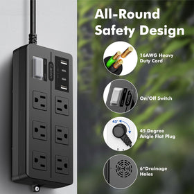 VNJ surge protector label with ETL mark, verifies certified safety protection