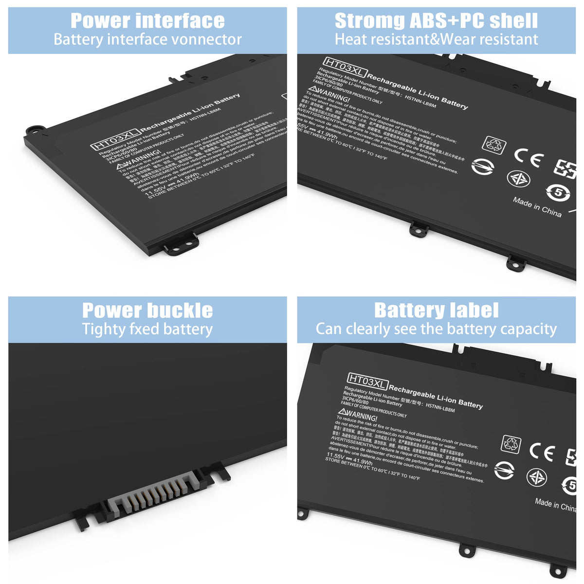 VNYUNQWE HP Pavilion 15-series battery, compatible replacement for extended on-the-go use.