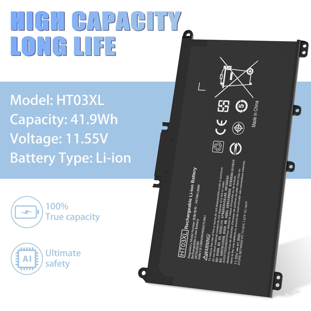 VNYUNQWE HP Pavilion 17-series battery, boosts uptime for longer sessions.